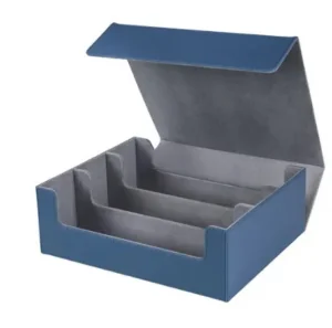 Boite de Rangement Cuir 1800 cartes : Bleu